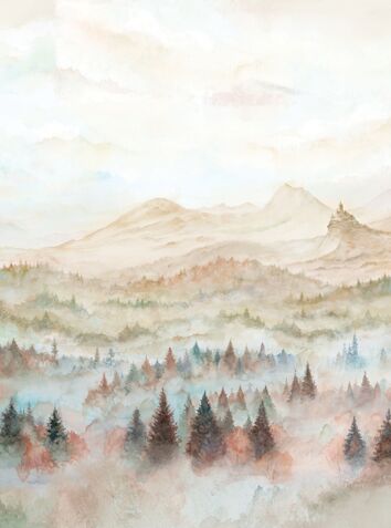 Foggy Hills Mural Wallpaper