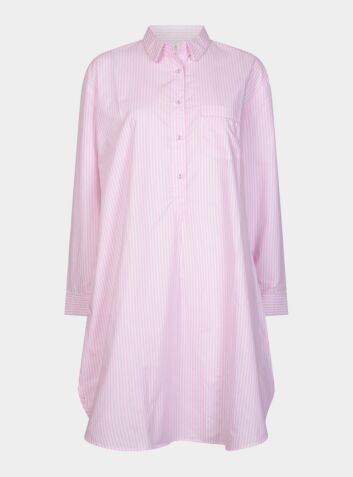 Dream-On Cotton Nightshirt - Pink & White Stripe