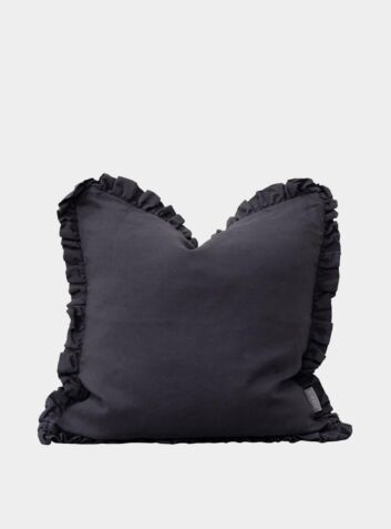 Ruffle Linen Pillow - Slate