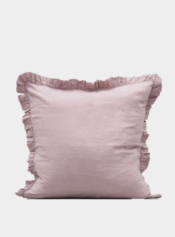 Ruffle Linen Pillow - Blush