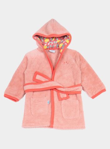 Girls Fleece Dressing Gown - Lemon Grove Pink