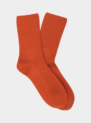Women's Cashmere Socks - Orange