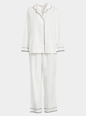 Women's Organic Cotton/Tencel Pyjama Trouser Set - White