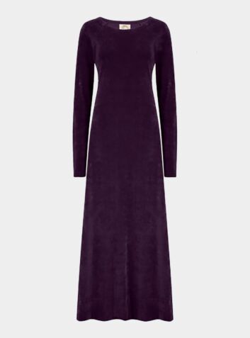 Organic Velour Dress - Royal Purple