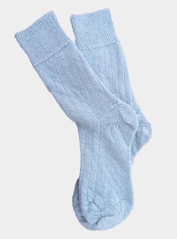 Alpaca Bed Socks - Palest Blue