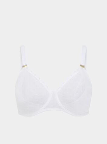 Lotus Recycled-Lace Fuller-Cup Soft Bralette - Glacier White