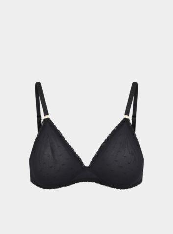 Anthelia Recycled-Tulle Soft Bralette - Volcanic Black