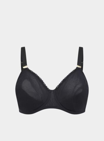 Konara Recycled-Lace Fuller-Cup Underwired Bra - Volcanic Black