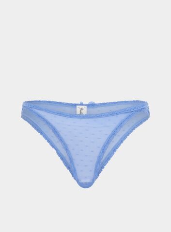 Ume Recycled-Lace Mid-Rise Briefs - Mountain Blue