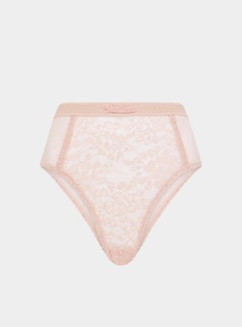 Betony Recycled-Tulle High-Rise Briefs - Dawnlight Coral