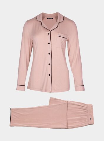 Women's Bamboo Pyjama Trouser Set - Pink