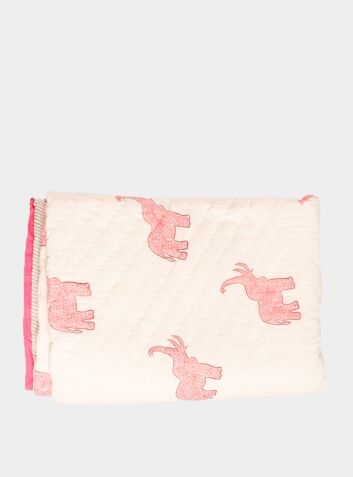 Quilted Cotton Throw - Gulabi Elephant