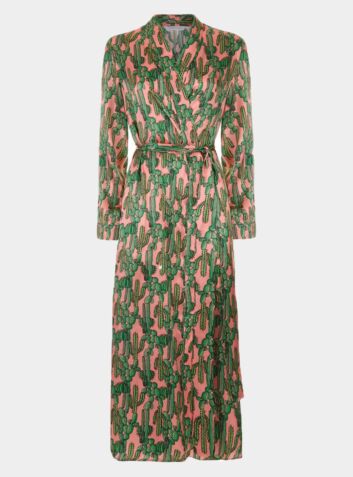 Silk Dressing Gown - Pink Cactus Angelica