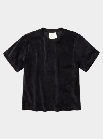 Organic Velour T-Shirt - Jet Black