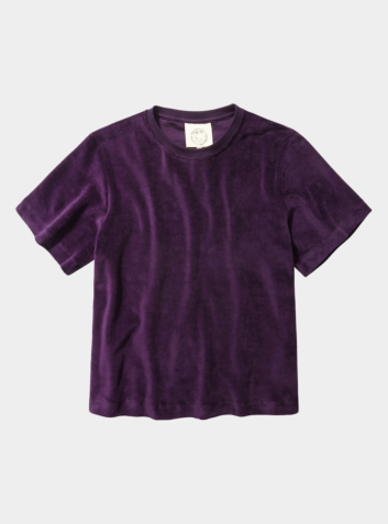 Organic Velour T-Shirt - Royal Purple