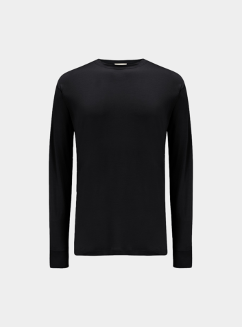 Organic Cotton Long Sleeve T-Shirt - Jet Black