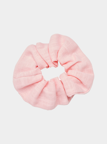 Linen Hair Scrunchie - Rose