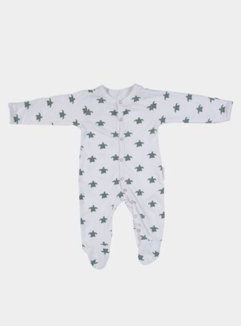 Turtle Sleepsuit With Padded Sleeves (Pack of 2)