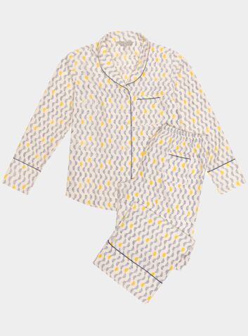 Mulberry Silk Pyjama Trouser Set - Kochi Blue