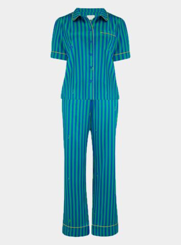 Women’s Poppy Rainforest Caterpillar Stripe Silk Pyjama Trouser - Set/Separate