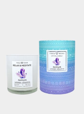 Crystal Candle - Amethyst and Lavender
