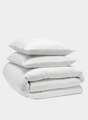 Relaxed 300 Thread Count Cotton Bedding Bundle - Snow