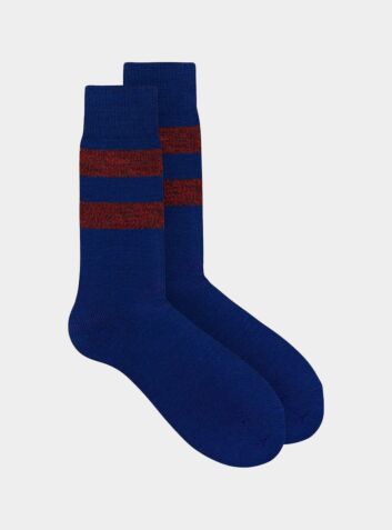 Samar Merino Stripe Sock Blue
