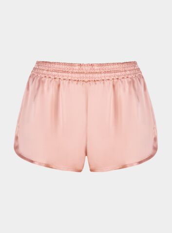 Silk Ringer Shorts - Shell Pink