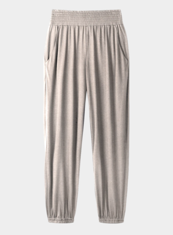 Women's Shirred Track Pants in Fawn
