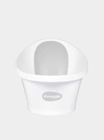Shnuggle Baby Bath with Plug - White with Grey Backrest