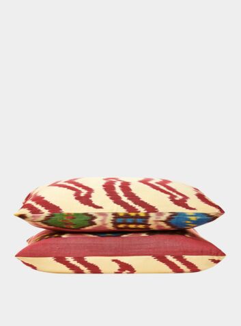 Silk Ikat Heritage Style Cushion - Cornflower