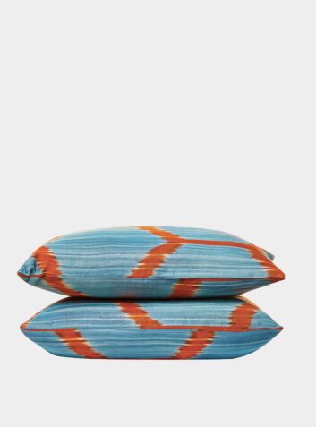 Silk Ikat Heritage Style Cushion - Geometric Motif