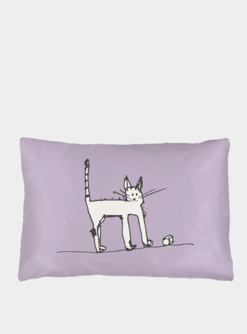 Silk Pillowcase for Children - Nills Cat With Dice