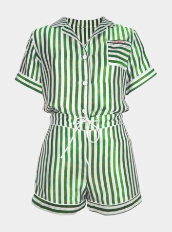 Silk Pyjama Short Set - Stripes