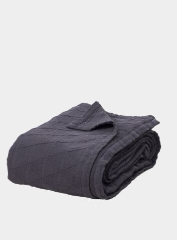 Stockholm Cotton Bedspread - Slate Grey