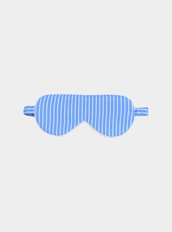 Cotton Sleep Mask - Blue & White Stripe