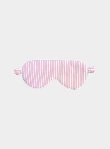 Cotton Sleep Mask - Pink & White Stripe