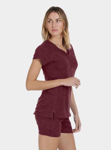 Women's Nattwarm® Sleep Tech T-shirt - Burgundy Melange