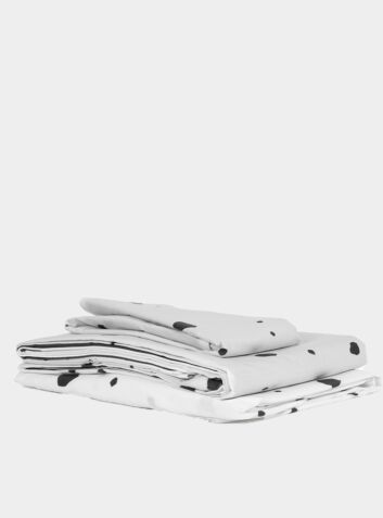 Tencel Duvet Set - Light Grey With Spotty Pillowcases