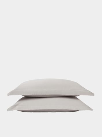 Organic Cotton Oxford Pillowcases (Set of 2) - Light Grey