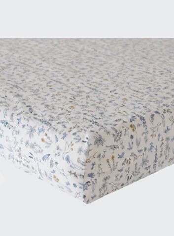 Liberty Print Fitted Sheet - Theo Blue