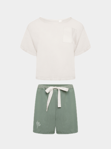 Comfy Catnap Combo Organic Cotton Pyjama Short Set