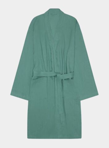 Tranquil Green Linen Robe