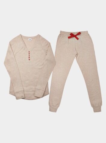 Confetti Oat Long Sleeve Top & Trouser Pyjamas Set