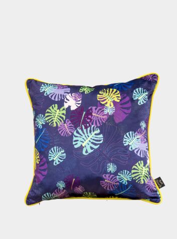 Ultra Violet Tropic Velvet Square Cushion