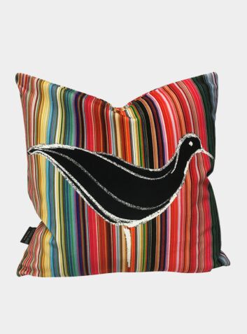 Velvet Cushion - Black Ducks in a Row