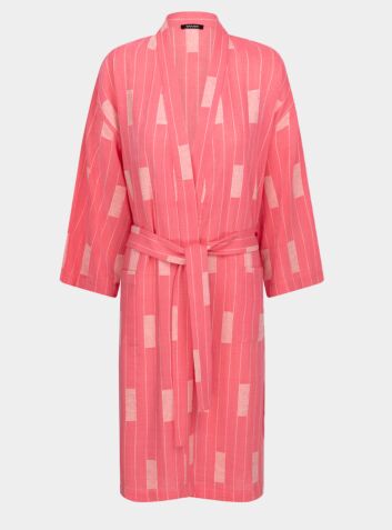 Noa Cotton Dressing Gown - Flamingo