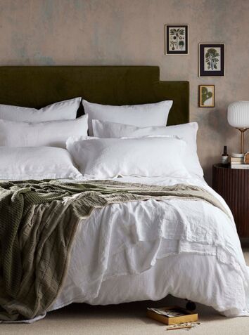 100% Linen Bed Linen - White
