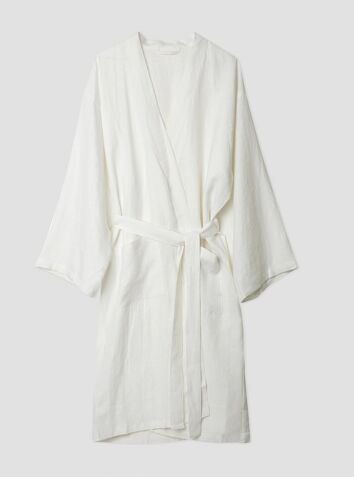 Linen Robe - White