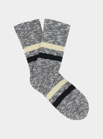 Women's Melange Stripe Socks - Navy / Ecru